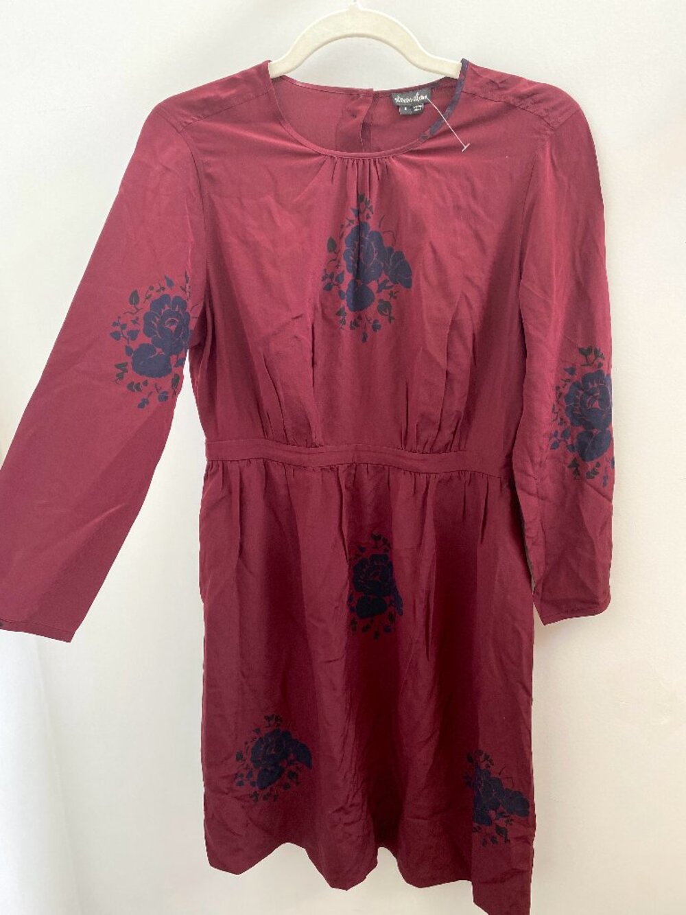 Steven Alan Burgundy Floral Detail Dress Size 4